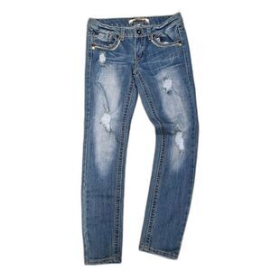 Dollhouse Studded Vintage Washed Distressed Skinny Jeans Size 9